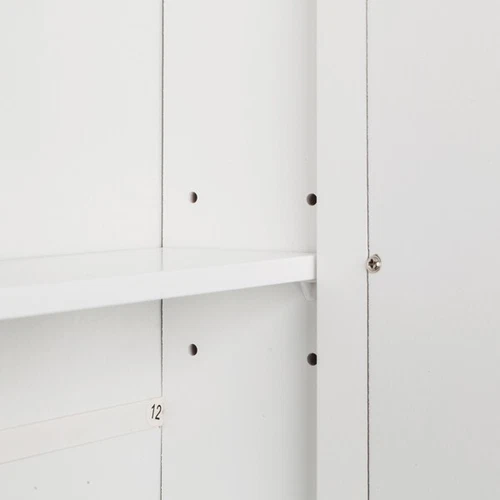 Double Door Mirror Indoor Bathroom Wall Mounted Cabinet Shelf White - Picture 9 of 10