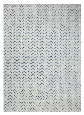 Handtufted  Modern Zig-Zag Patteren Handwoven 9x12 Soft Wool Area Rug For Living