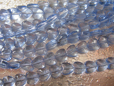 Blue Color Glass Beads 40 Heart Beads Jewelry Bead Supply about 8mm