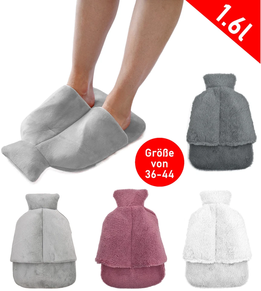 STEPHANS MÖBELBÖRSE Fußwärmflasche Fußwärmer Wärmflasche Bezug waschbar Fußheizung Fleece/Fell