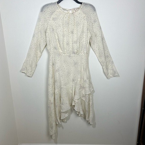 Maje Reto Asymmetrical Long Sleeved Dress Size 38 FR / 6 US galaxies of stars - Picture 8 of 10