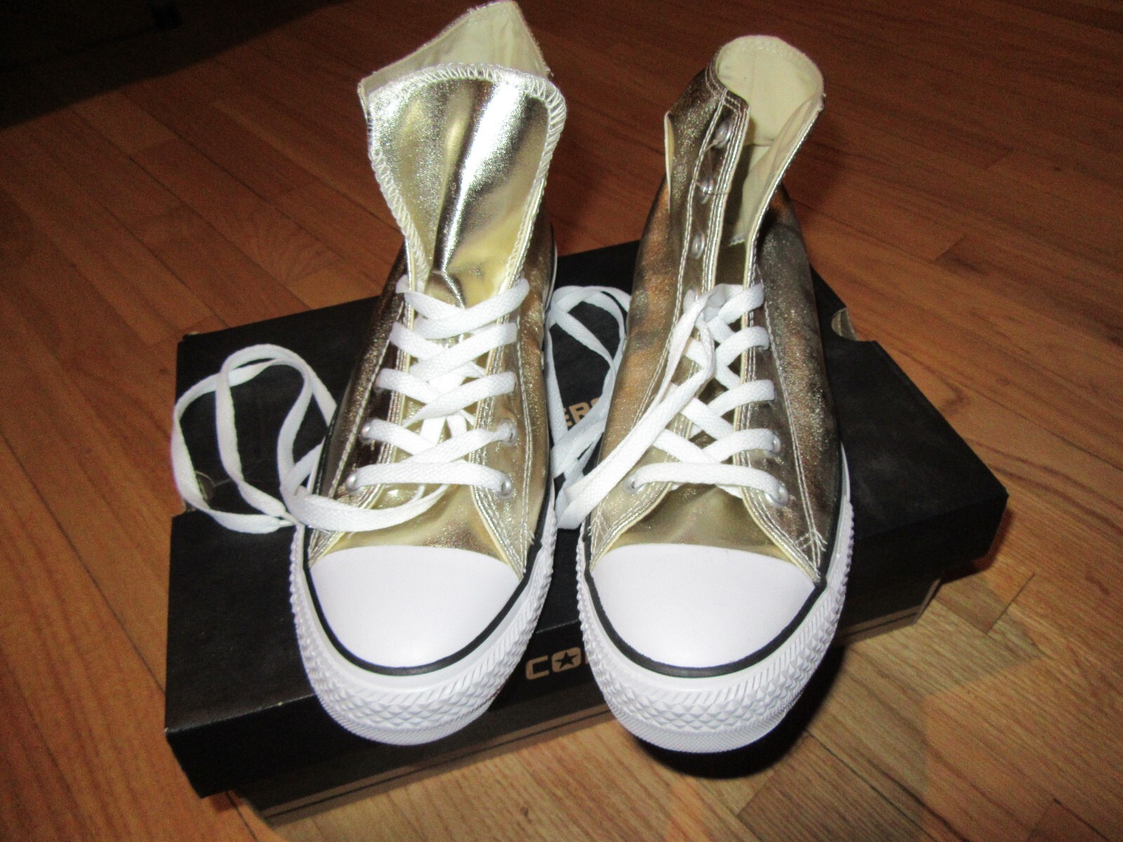 18G/CONVERSE HI TOP GOLD SNEAKERS/UNISEX/GOLD/METALLI… Gem