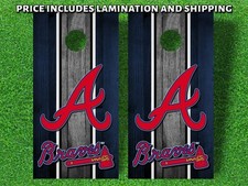 Braves Cornhole Board Skin Wrap Decal SET - Laminated - 3M