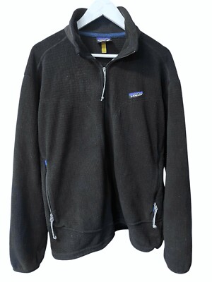 VTG Patagonia R3 Regulator Fleece Full Zip Jacket Made In USA Black size Men s L