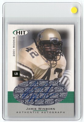 2001 SAGE Hit Auto ROOKIE Jamie Winborn #A24 VANDERBILT COMMODORES