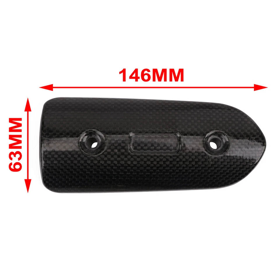 Carbon Fiber 146MM Exhaust Pipe Heat Shield Cover Guard For Universal Motorcycle - Image 4 of 4