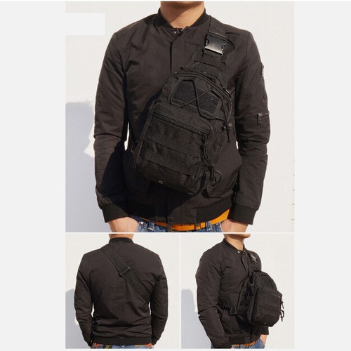 Mens Tactical Backpack Sling Shoulder Bag Molle Travel Chest Pack Outdoor Hiking - Picture 9 of 37
