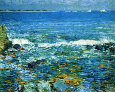 Oil painting seaside waves Duck-Island-from-Appledore-Frederick-Childe-Hassam