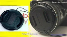 FRONT SNAP ON LENS CAP  DIRECTLY to CAMERA NIKON COOLPIX P530 P 530 + HOLDER