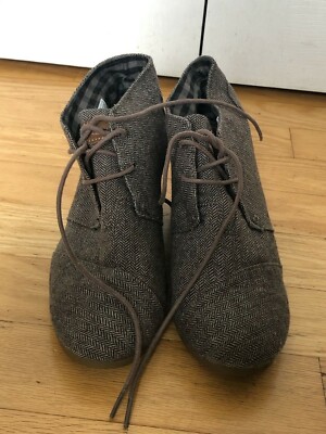 toms herringbone wedge bootie
