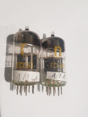 Vintage Balanced Pair ECC83 / 12AX7 RFT  ''1'' Same Codes - NOS nr 17