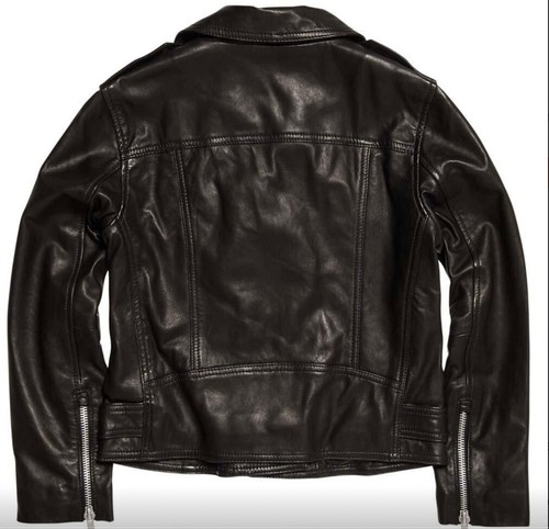 Superdry Women Black Leather Tier Jacket Size US 10 - Picture 11 of 12