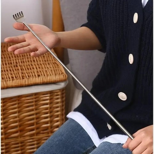 Silvery Telescopic Back Scratcher Extendable Steel Gift for Men Women - Picture 11 of 24