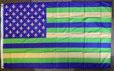 USA Mardi Gras Fleur de Lis Colors Flag 3x5 Banner New Orleans 5x3 Party Decor