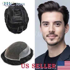 Lace Front Hair System For Men Human Hair Toupee Natural Hairline Hairpiece Wigs