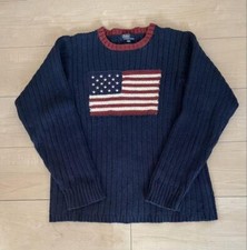 Polo Ralph Lauren maglione bandiera americana blu navy taglia 150 bambino cot...
