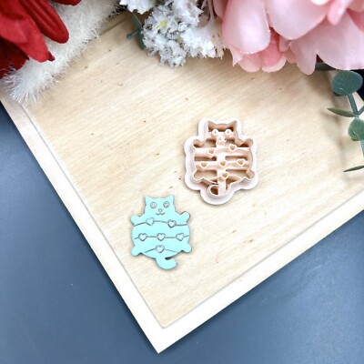 Katze in Girlande Werkzeuge Polymer Clay Cutter | 3D-gedrucktes Tonwerkzeug | IrisCrafts7 UK