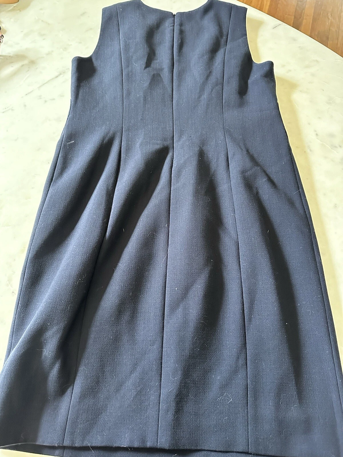 Abito a tubino Tory Burch blu navy taglia 12 bottoni oro