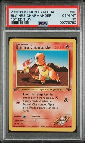 Blaine's Charmander 60/132 1st Edition Gym Challenge Pokemon PSA 10
