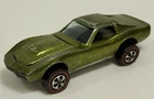 Hot Wheels Redline Custom Corvette Olive Green Spectrflame USA Base Original