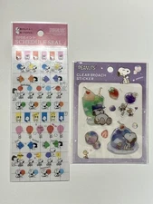 Snoopy Clear Brooch & Delfino Schedule Stickers Set Kamio Japan New