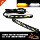 2X Motorcycle LED Strip Light Brake Tail Turn Signal Indicator Amber Red White