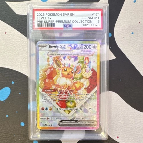 Pokémon Eevee ex 174 Scarlet & Violet Promo Holo EX PSA 8 2025 Pokémon TCG