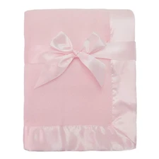 New American Baby Company Fleece Blanket with Silk-Like Satin Trim Soft, Warm