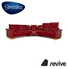 Stressless Paradise Leather Corner Sofa Red Couch