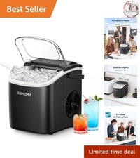 Versatile Ice Maker w/ Basket & Scoop - 6 Mins Ice, Ideal for Parties and Home
