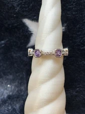 Bomb Party Ring Sz 8 RG18500 That's So Me Amethyst Cubic Zirconia Rhodium OG