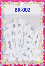 Tara Girls Self Hinge Bow Hair Barrettes 18 Pieces Selection White White