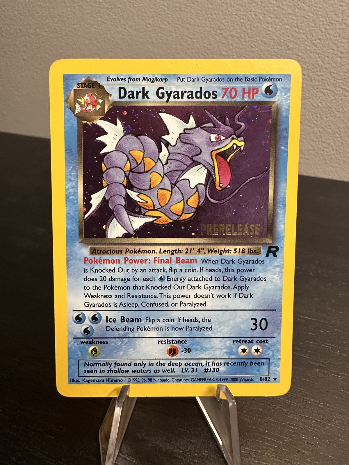 Dark Gyarados 8/82 Team Rocket Holo Pokemon TCG Vintage PRERELEASE Promo - LP