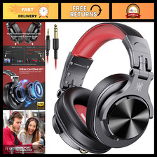 Hi-Res Wired Over-Ear Studio Headphones for DJ Mixing - Red, Comfortable Dur