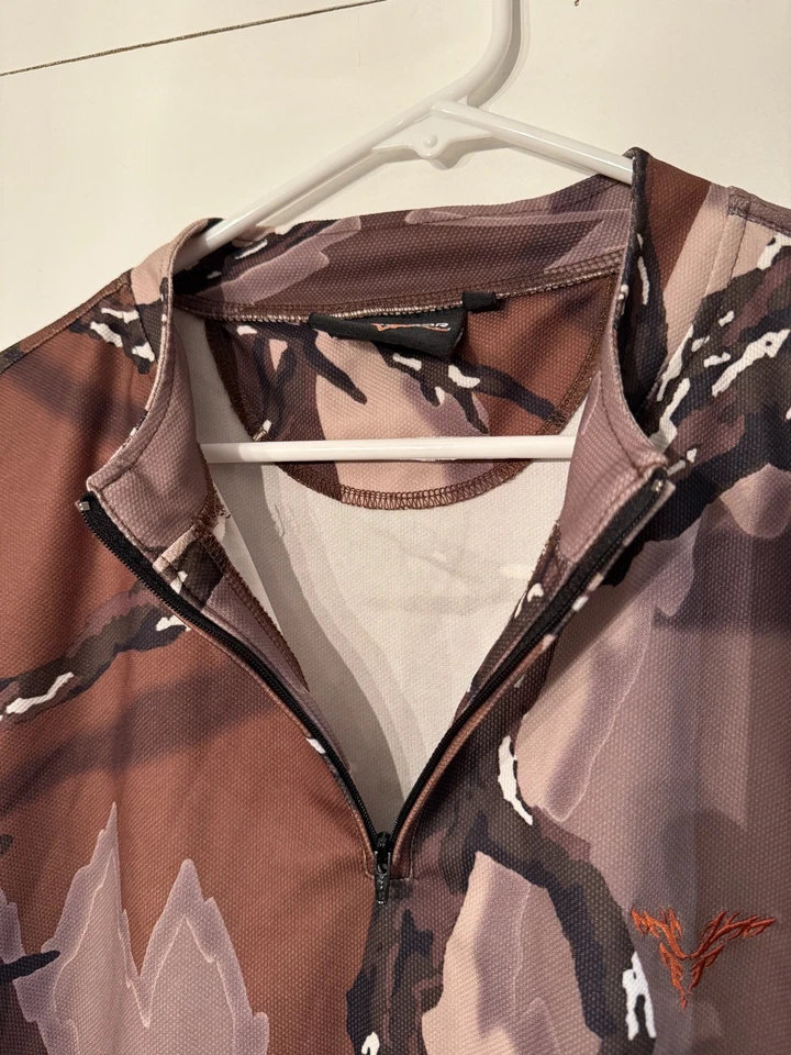 Predator Camo Brown Deception Quarter Zip Lightweight Tec Hunting Shirt - Size M - Image 4 of 4