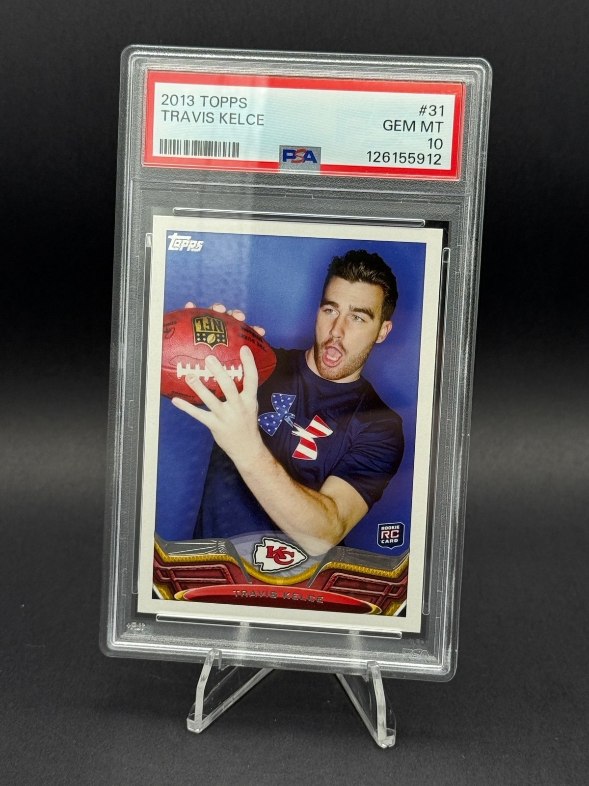 2013 Topps Travis Kelce #31 RC Rookie Chiefs PSA 10 Gem Mint view 1