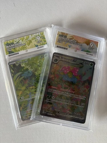 Pokémon Venusaur Ex 198/165 and Bulbasaur 166/165 Both ace 9 for Danieltl35