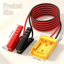For Dewalt 20V Battery 6FT Jump Starter 12AWG Jumper Cables Adapter