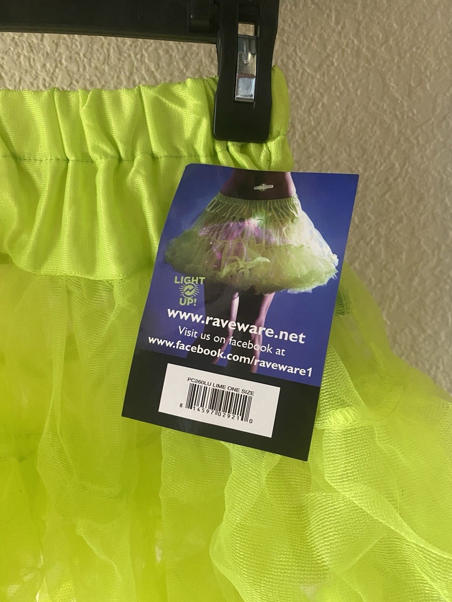 Raveware Light Up Lime Green Petticoat/Tutu/Skirt One Size Dance