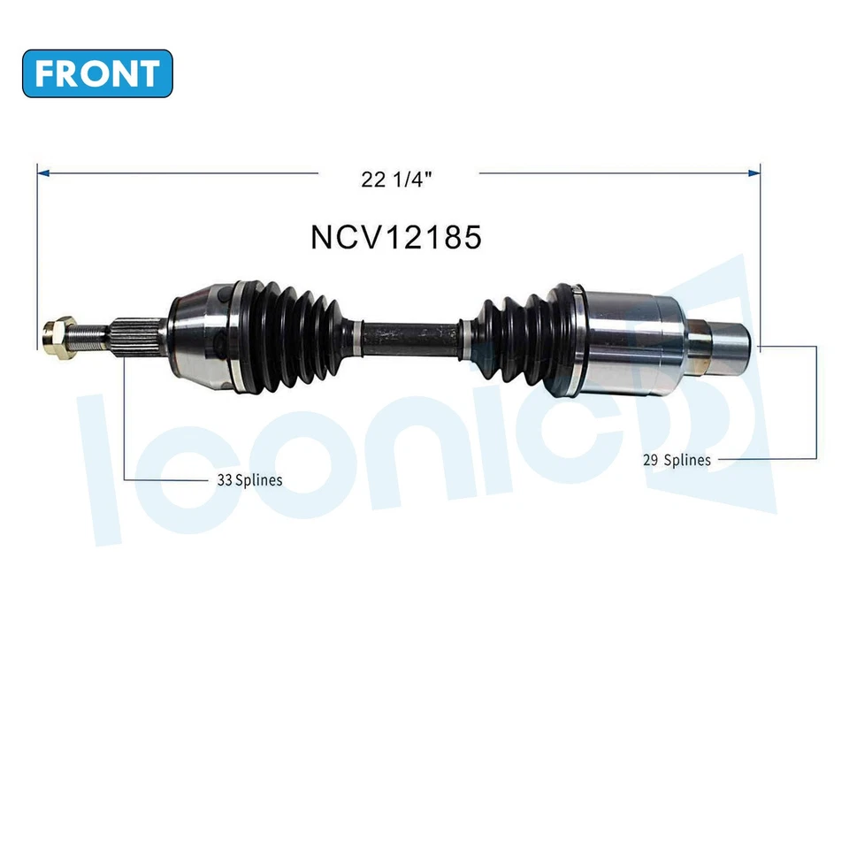 Front CV Axle Joint Shafts for 2004-2009 Dodge Durango 2007-2009 Chrysler Aspen - Image 2 of 4