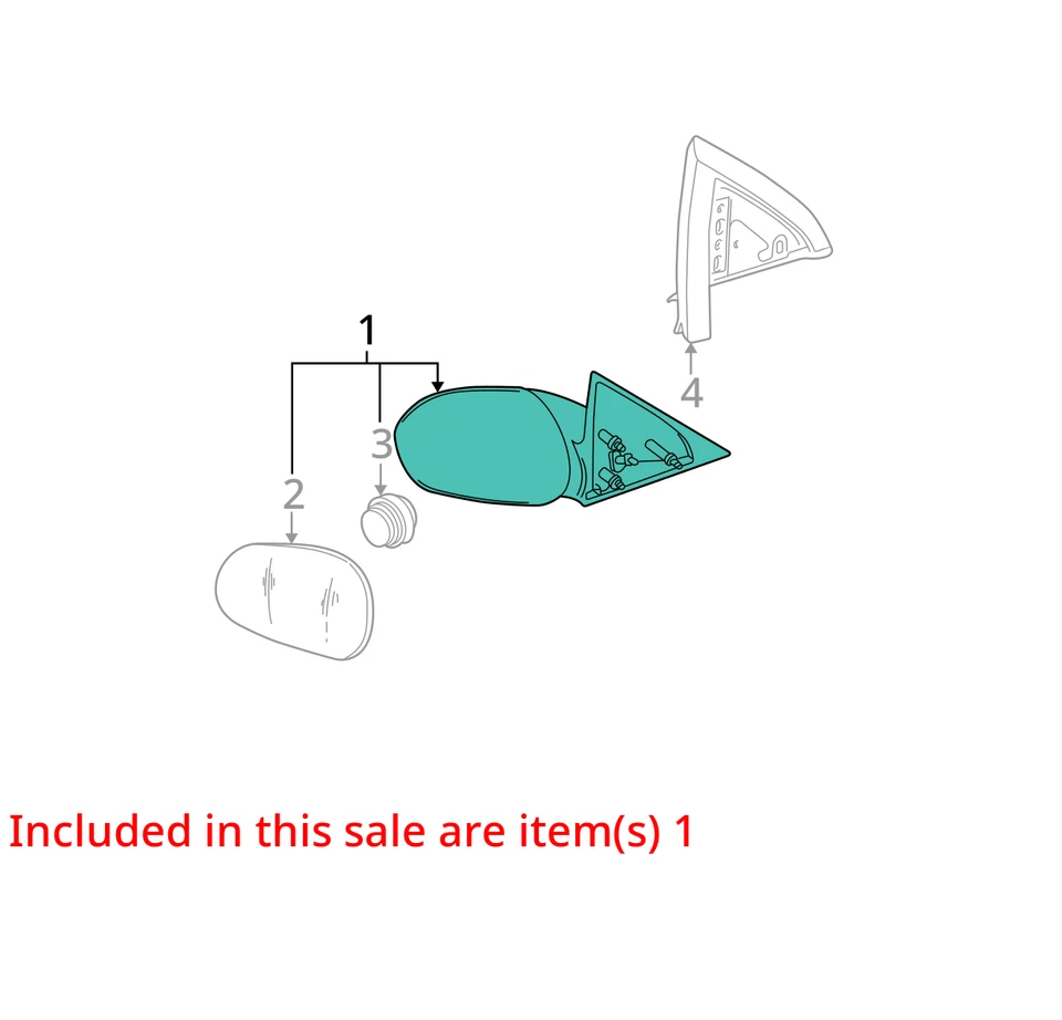 Espejo retrovisor eléctrico negro con visión lateral izquierda para conductor Ford Mustang 1999-2004 R3UOX Foto 3 de 4