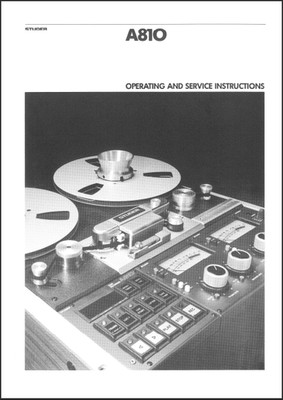 Service Manual und Bedienungsanleitung für Studer A810