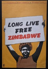 LONG LIVE FREE ZIMBABWE Rare Original 1980 Cuban OSPAAAL Poster CUBA AFRICA ART