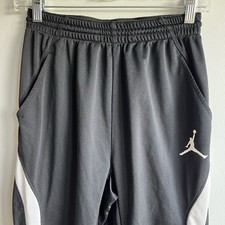 Boys Nike Air Jordan Mesh Athletic Pants Size Youth XL 13-15 Black White Jumpman