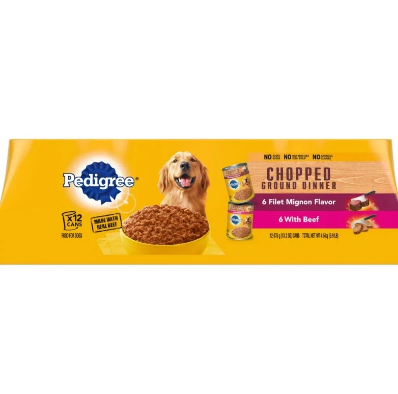 Pedigree Picado Molido Cena Filete Mignon y Carne Paquete Variedad 13.2 OZ Foto 3 de 4