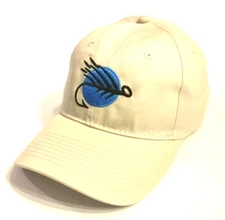 SLICKLINE FISHING Logo Embroidered Twill Ball Cap Baseball Hat Dad Hat IVORY