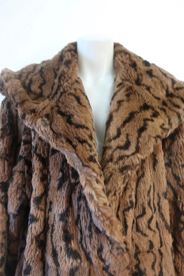Womens Carole Little Brown Rabbit Fur Coat XL - Image 4 of 4