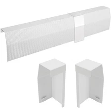 5ft Steel Slip-On Baseboard Heater Cover White Compatible with Hydronic Systems
