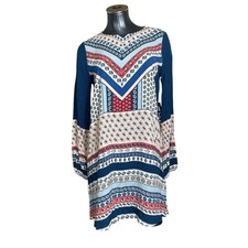 NWT Express Boho Paisley Bandana Patterned Long Sleeve Dress Tunic NEW