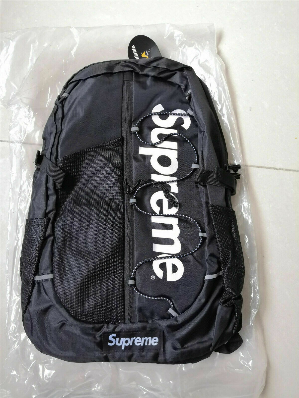 Sup 17ss Waterproof Box Logo Mountaineering Bags Travel Black